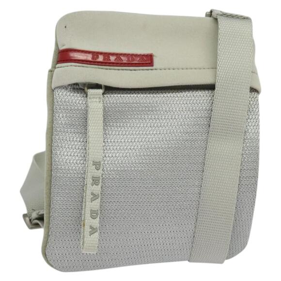 PRADA Sports Shoulder Bag Cotton Silver - Picture 1 of 12
